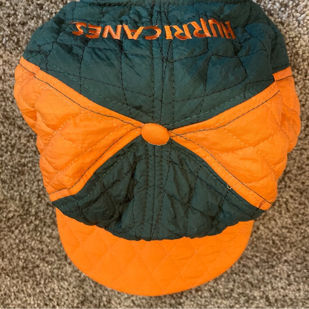 Vtg Miami Hurricanes Quilted Snapback Hat Cap Sebastian - Picture 5 of 8
